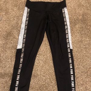 VS PINK BLACK AND GREY LEGGINGS